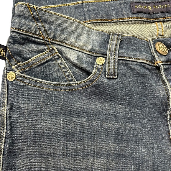 SOLD Rock & Republic Woman’s Blue Distressed Stretch Kasandra Bootcut Jeans - Picture 10 of 14